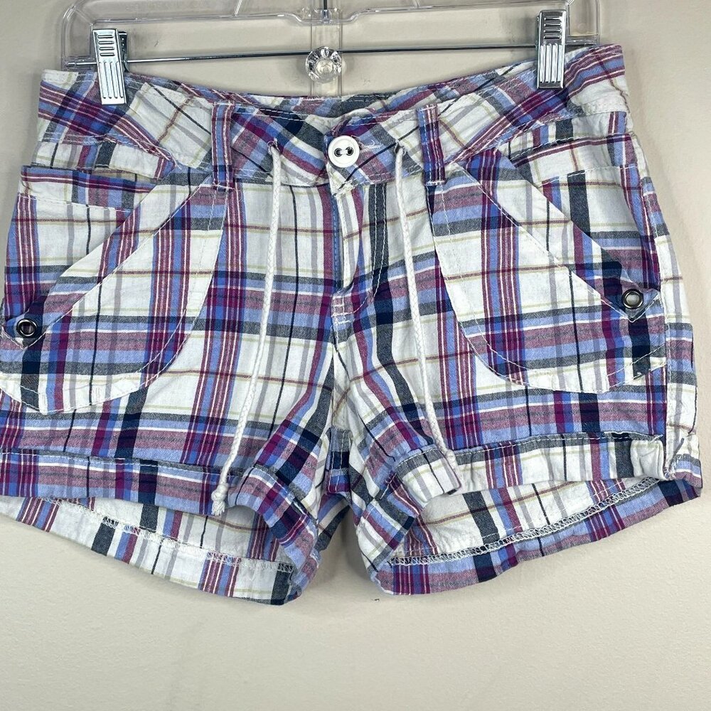 Vintage Unionbay Plaid Shorts Womens Juniors 5 Preppy Nautical Classic Hipster